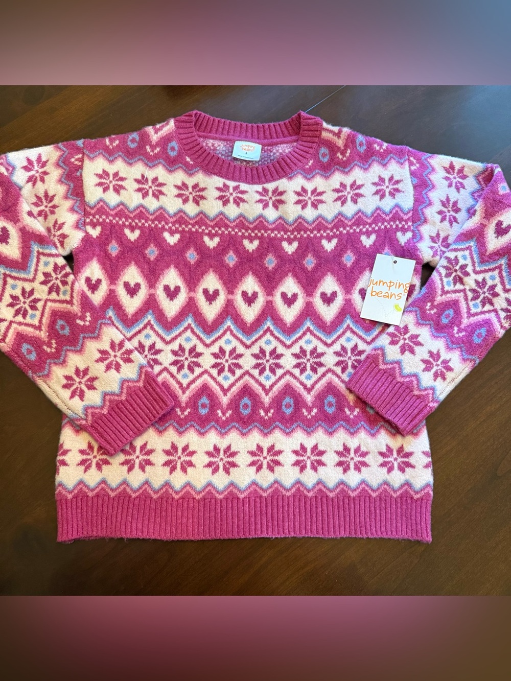 NWT Jumping Beans Girls sweater pink Sz 8